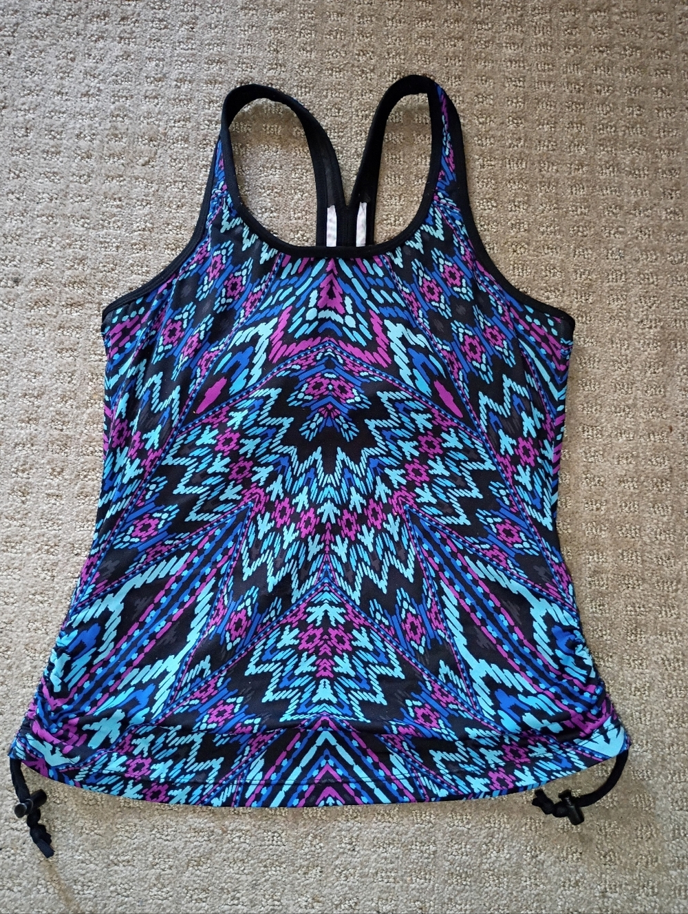 Athleta Razorback Swim Workout Shelf Bra Tankini Top